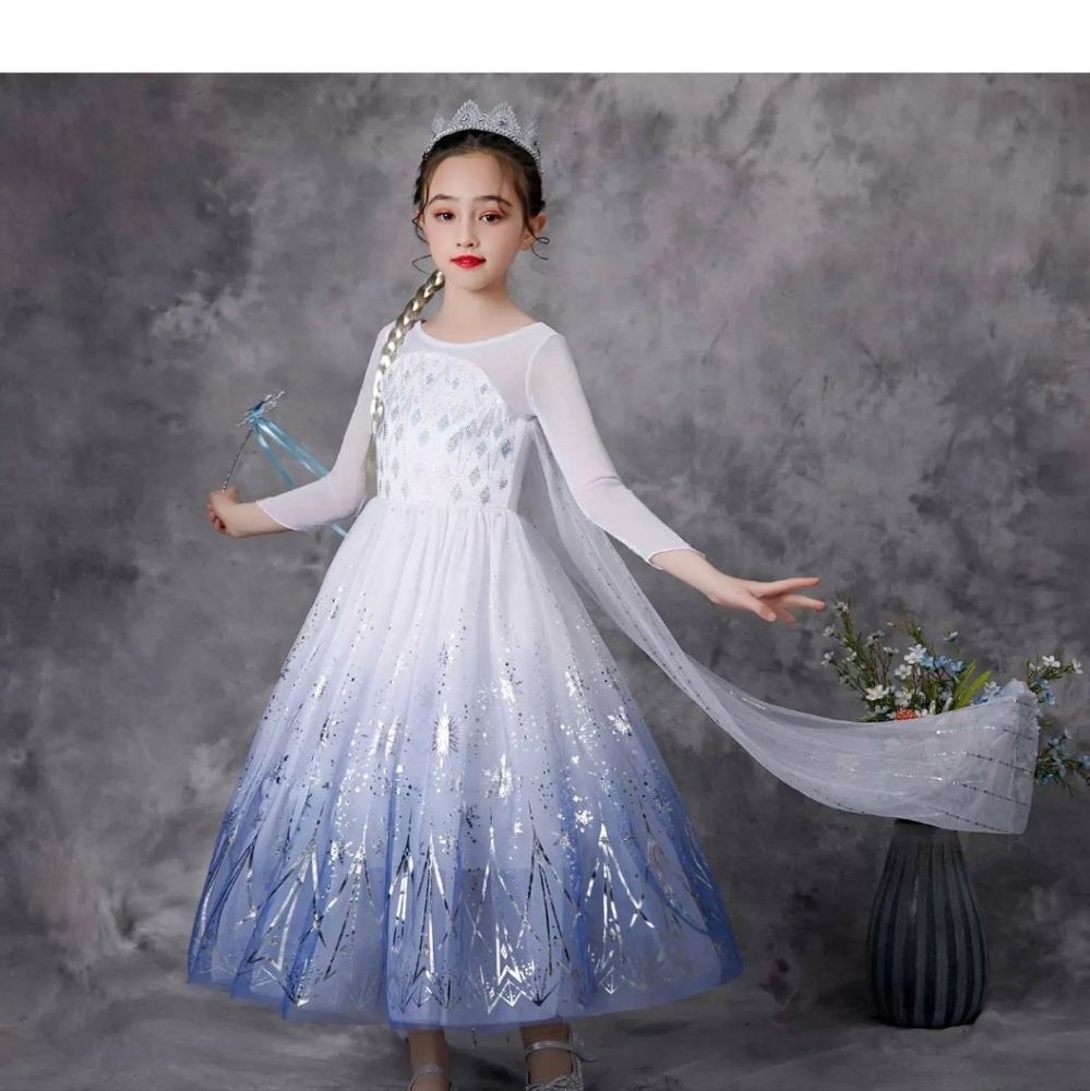Elsa costume for girls/birthday/party/Halloween dress Only 4 Avaliable